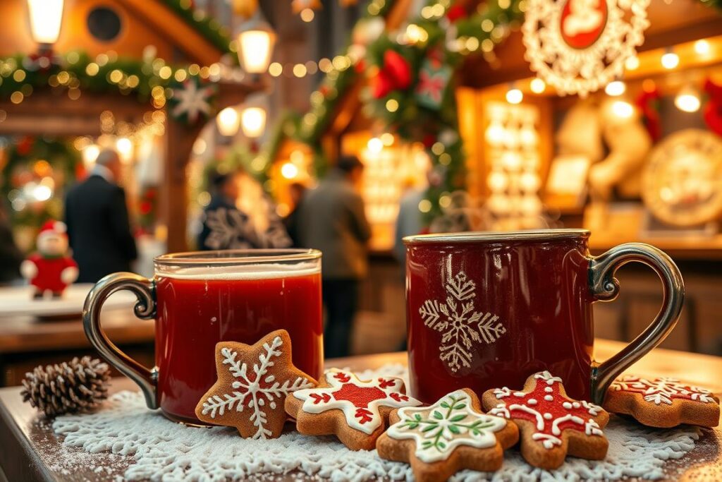 Glühwein und Lebkuchen auf dem Weihnachtsmarkt