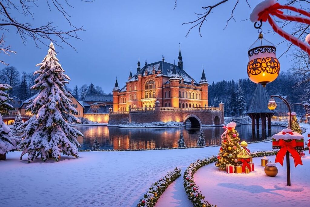 Weihnachtliche Dekoration Schloss Glücksburg